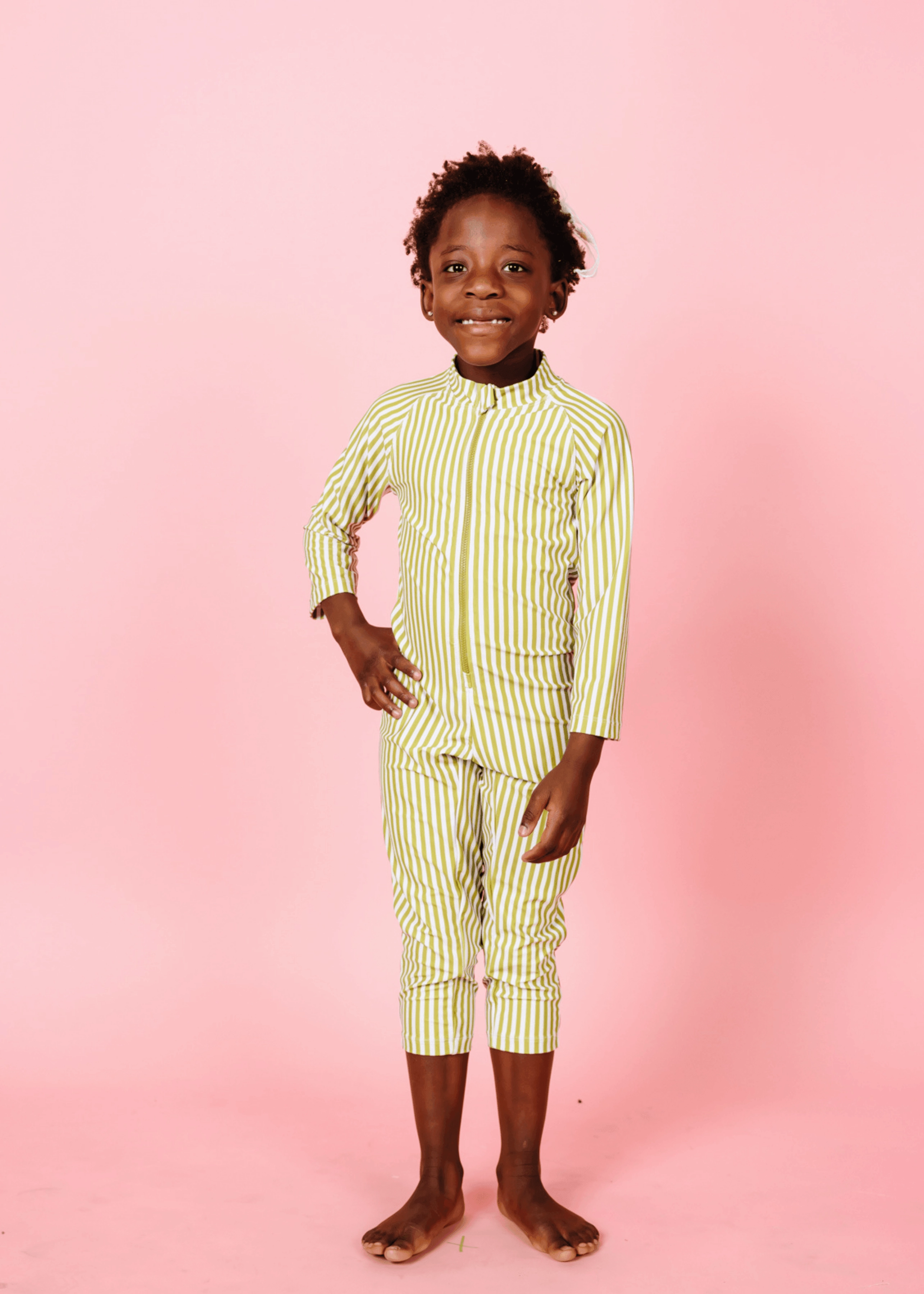 Pear Stripes | Mini Rashguard One-Piece (Unisex)