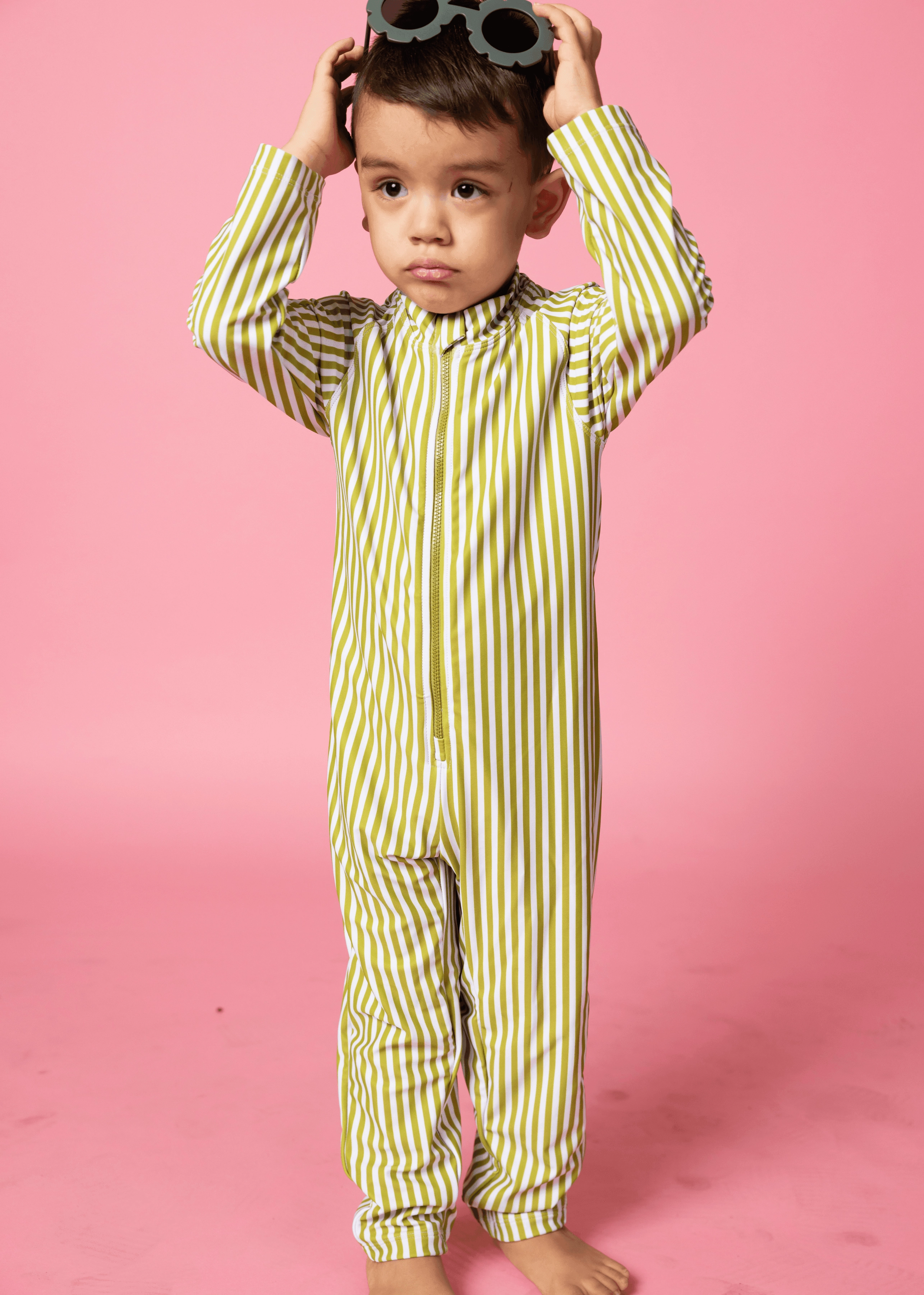 Pear Stripes | Mini Rashguard One-Piece (Unisex)