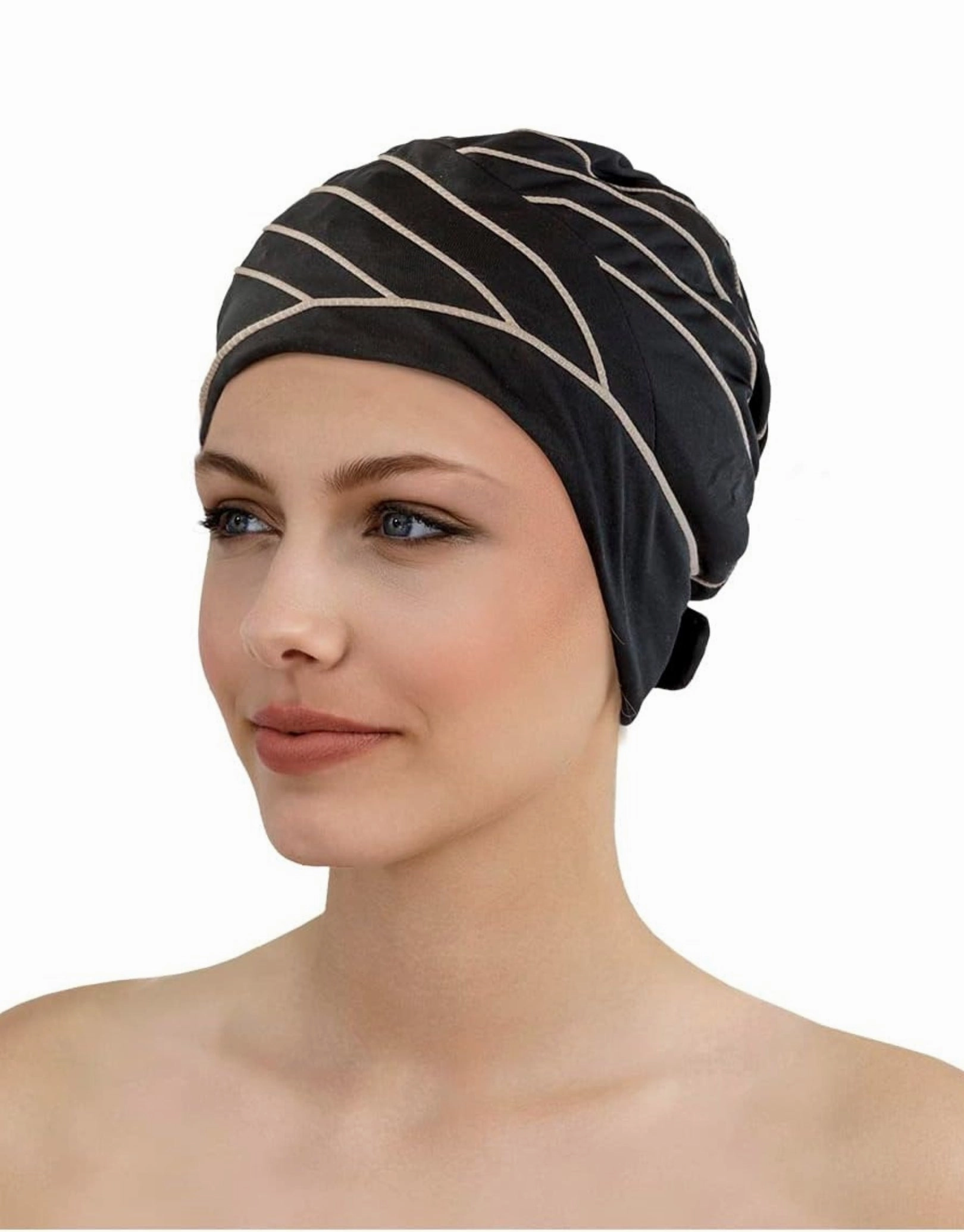 Piped Fabric Swim Cap