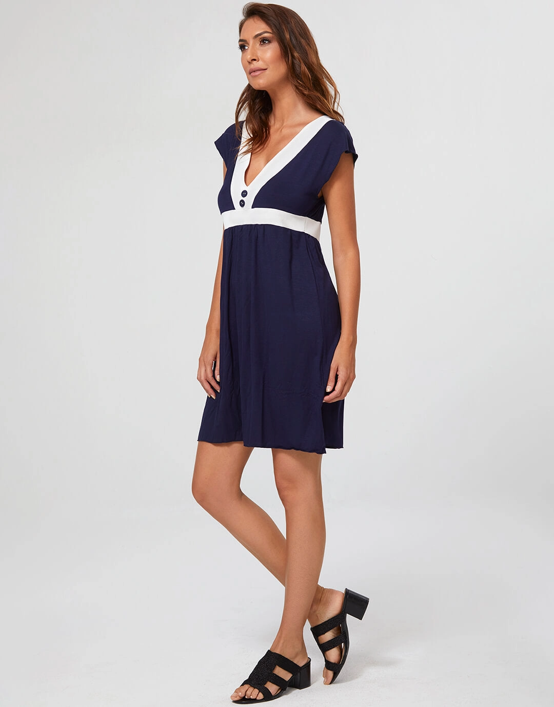 Pitusa Dress - Navy and White