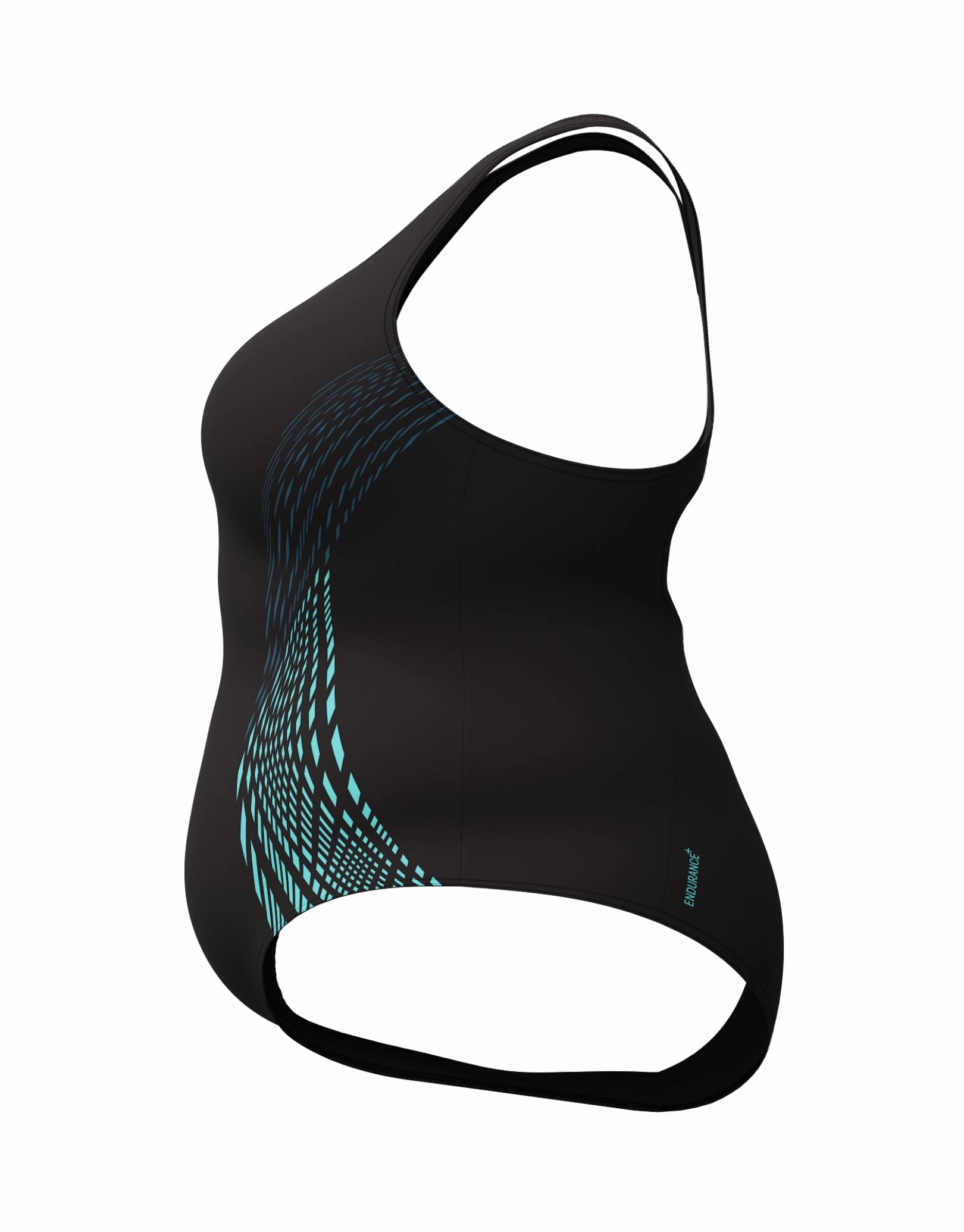 Placement Medalist Plus Size Swimsuit - Black/Green