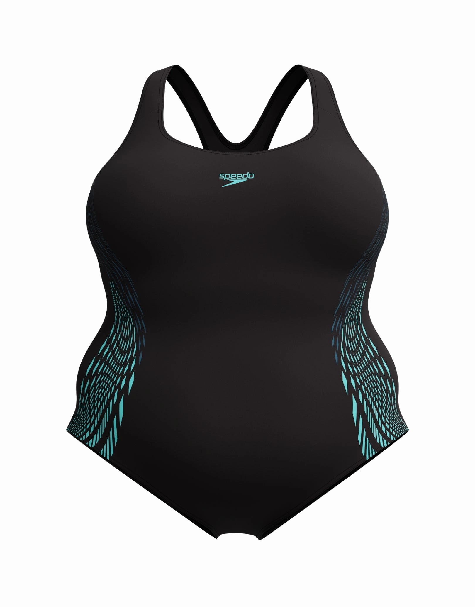 Placement Medalist Plus Size Swimsuit - Black/Green