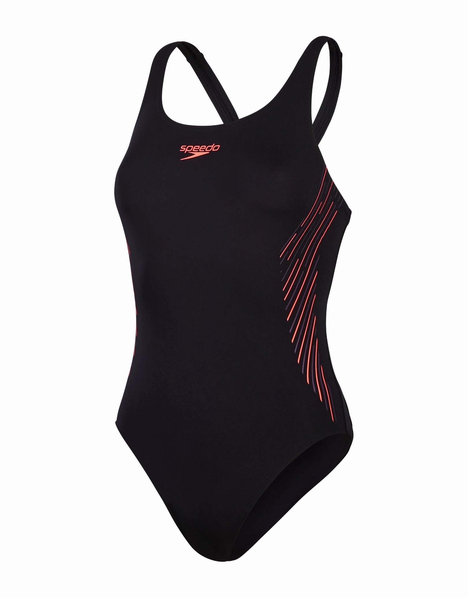 Placement Muscleback Swimsuit - Black/Red