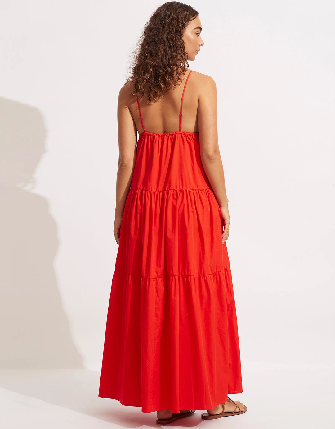 Poplin Maxi Dress - Red