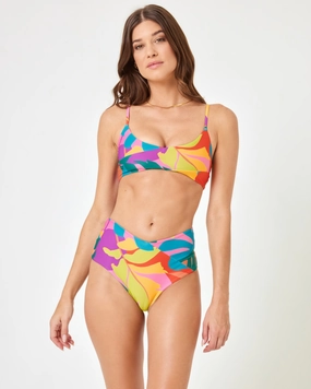 Printed High Tide Bikini Top - Copacabana