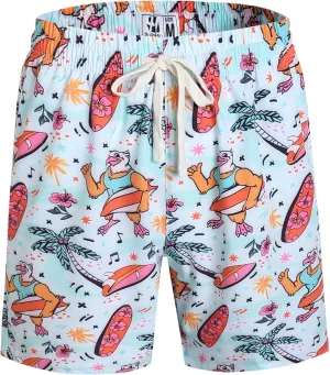 Pullonsy Men's Swim Trunks Quick Dry Board Shorts with Zip Pockets Beach Swimwear Bathing Suits