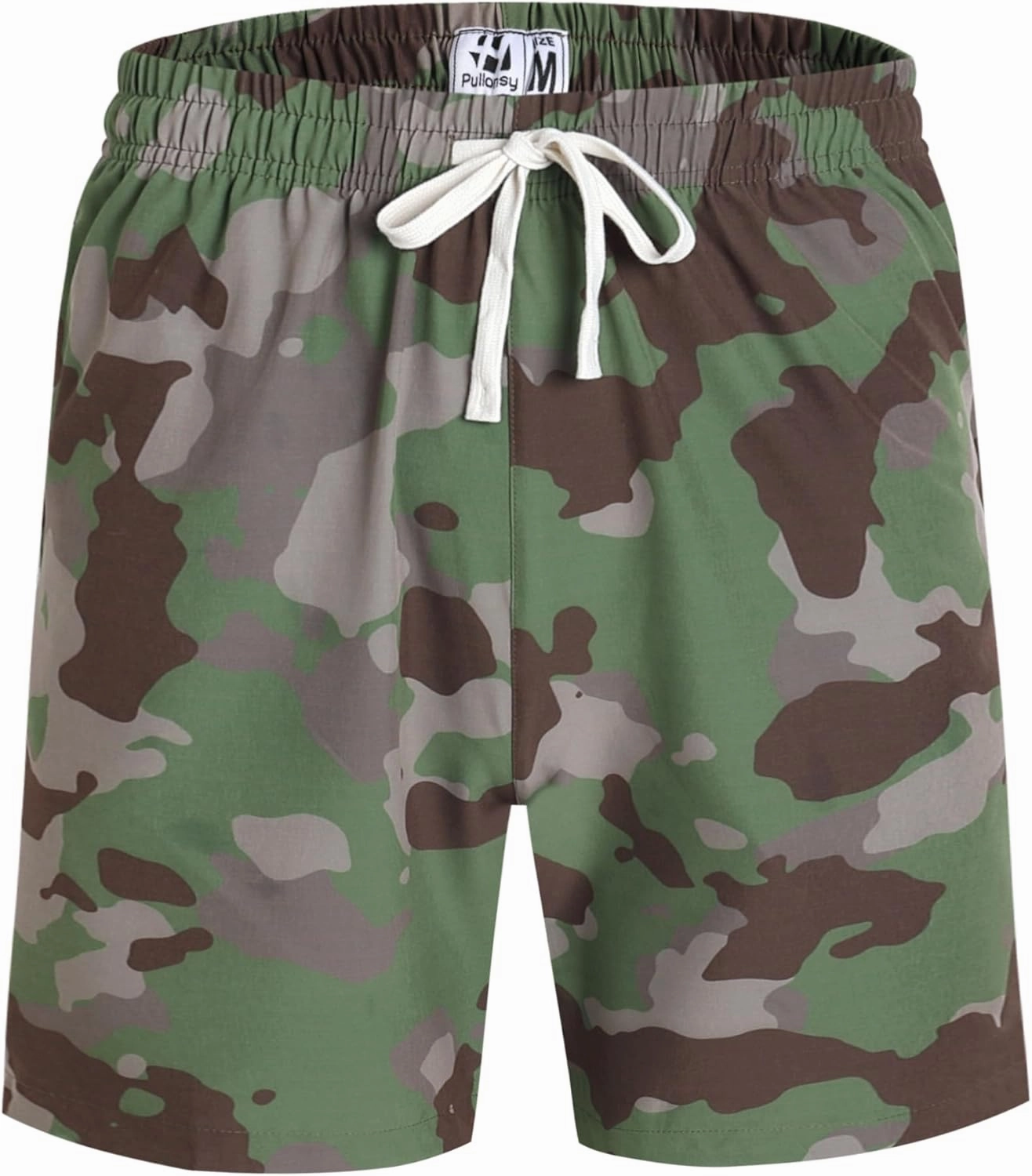 Pullonsy Men's Swim Trunks Quick Dry Board Shorts with Zip Pockets Beach Swimwear Bathing Suits