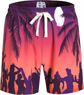 Pullonsy Men's Swim Trunks Quick Dry Board Shorts with Zip Pockets Beach Swimwear Bathing Suits