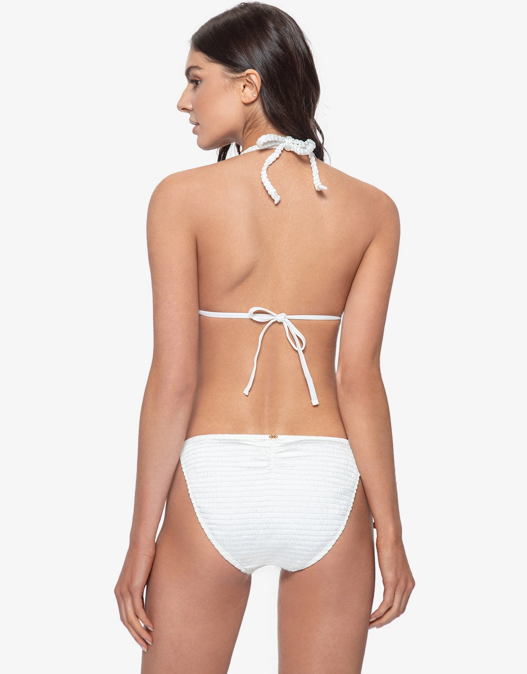 Pure Detail Tie Full Bikini Pant - White