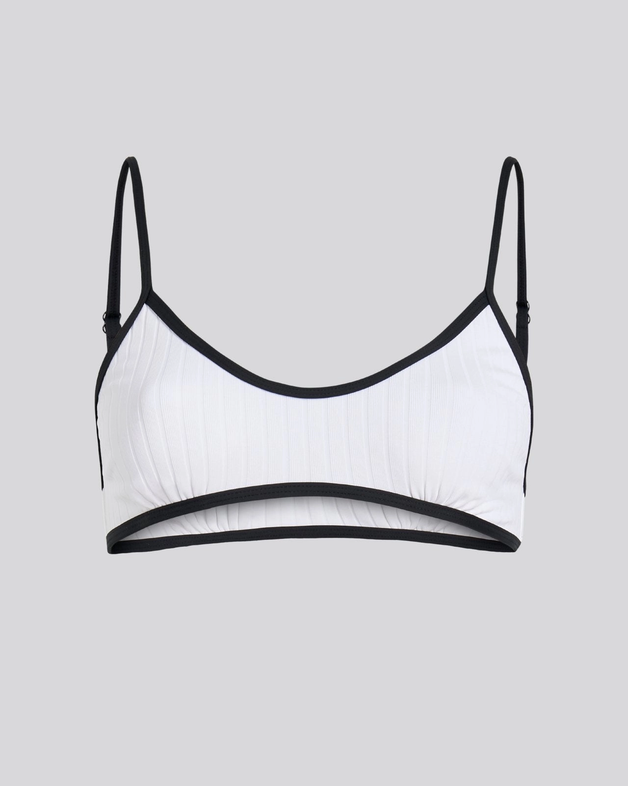 Rachel Ribbed Bikini Top Optic White / Noir