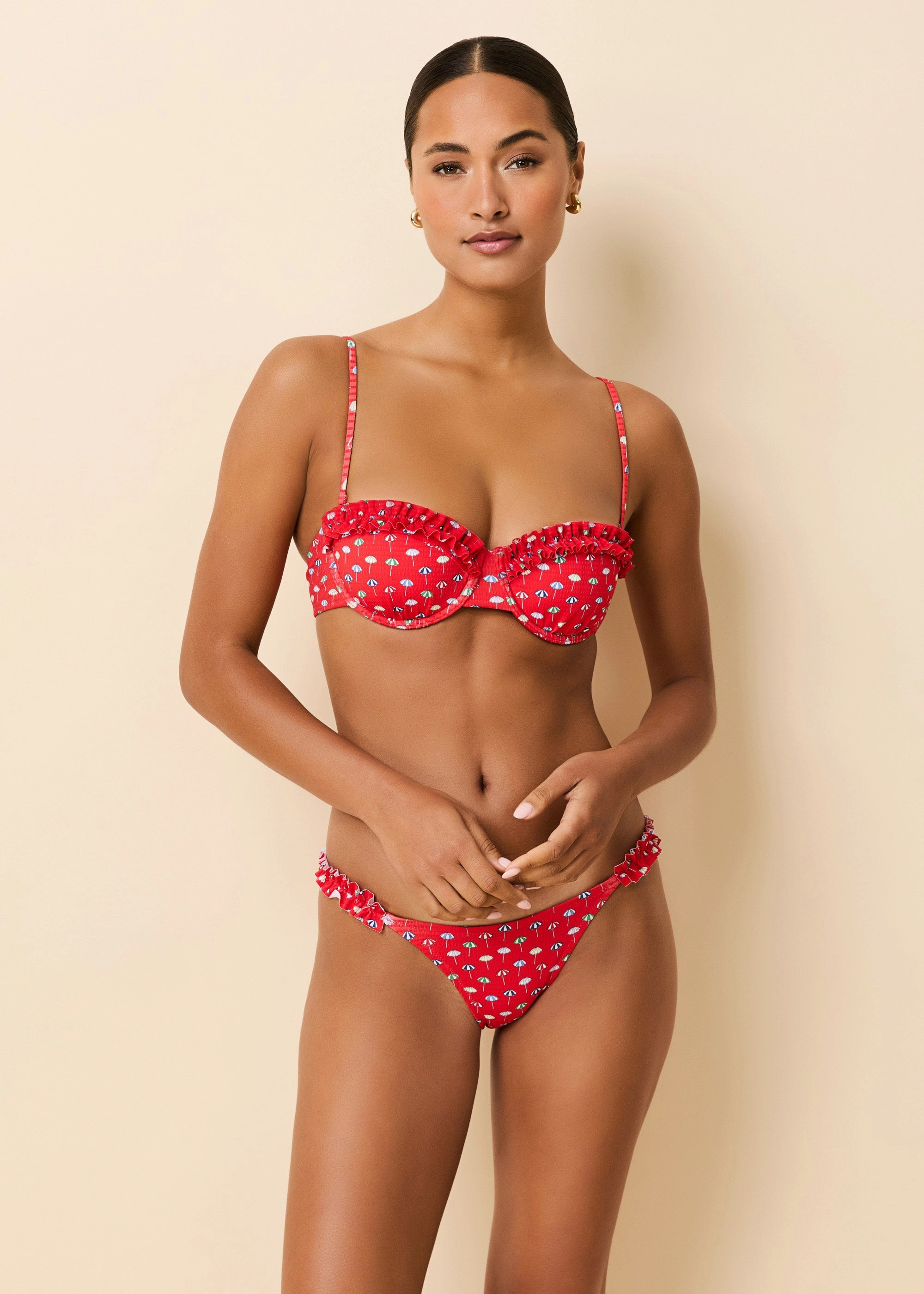 Ramona Bikini Top Ditsy Umbrella Print