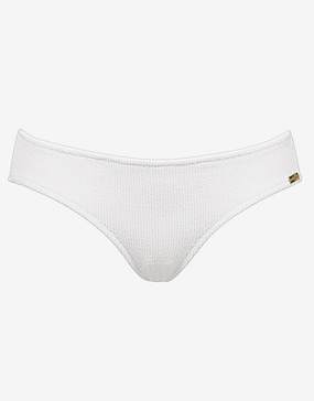Retro Purity Zip Back Bikini Bottom - White