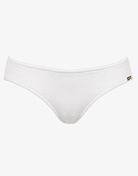 Retro Purity Zip Back Bikini Bottom - White