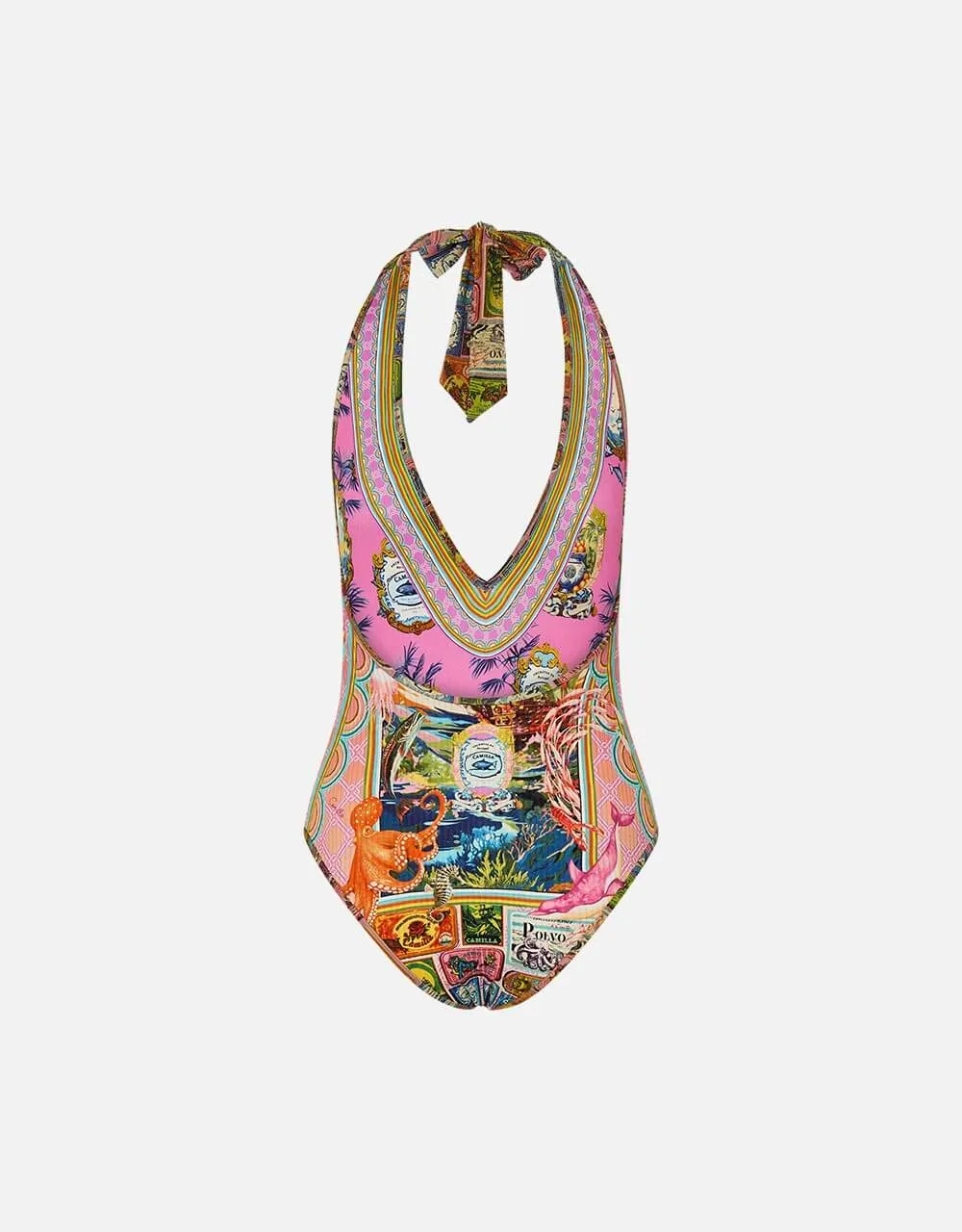 Reversible Bind Edge Halter One Piece, Salty Splendor