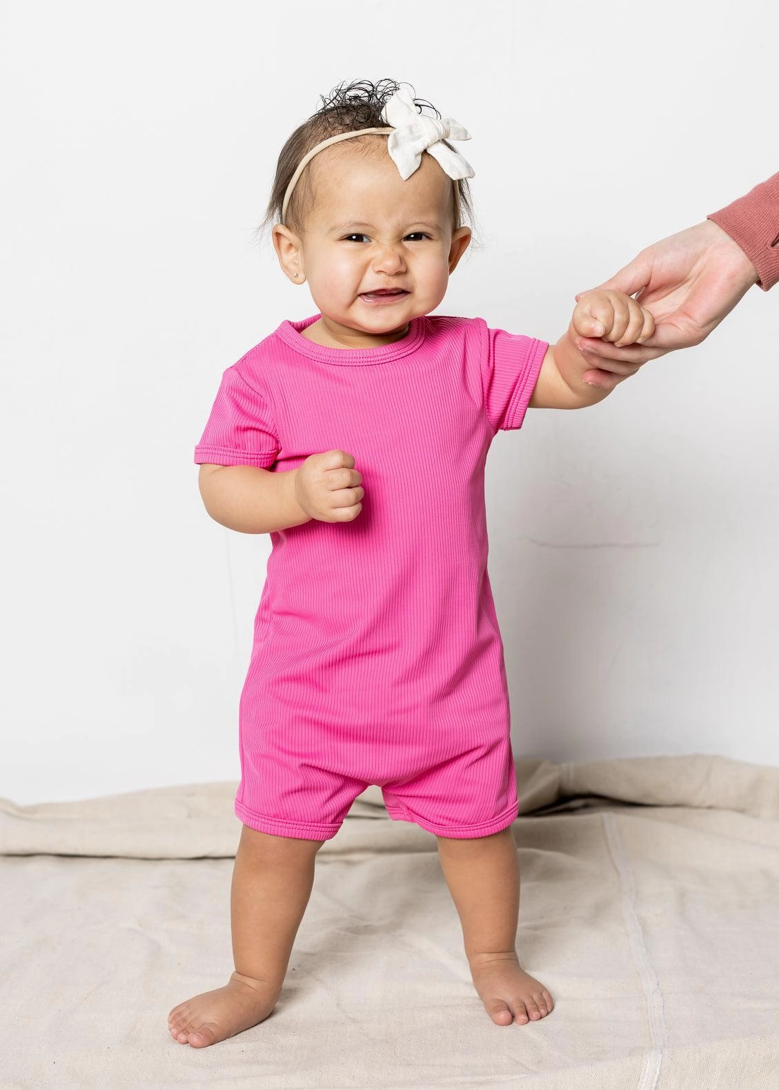 Ribbed Azalea Pink | Baby Shorties Rashguard (Unisex)
