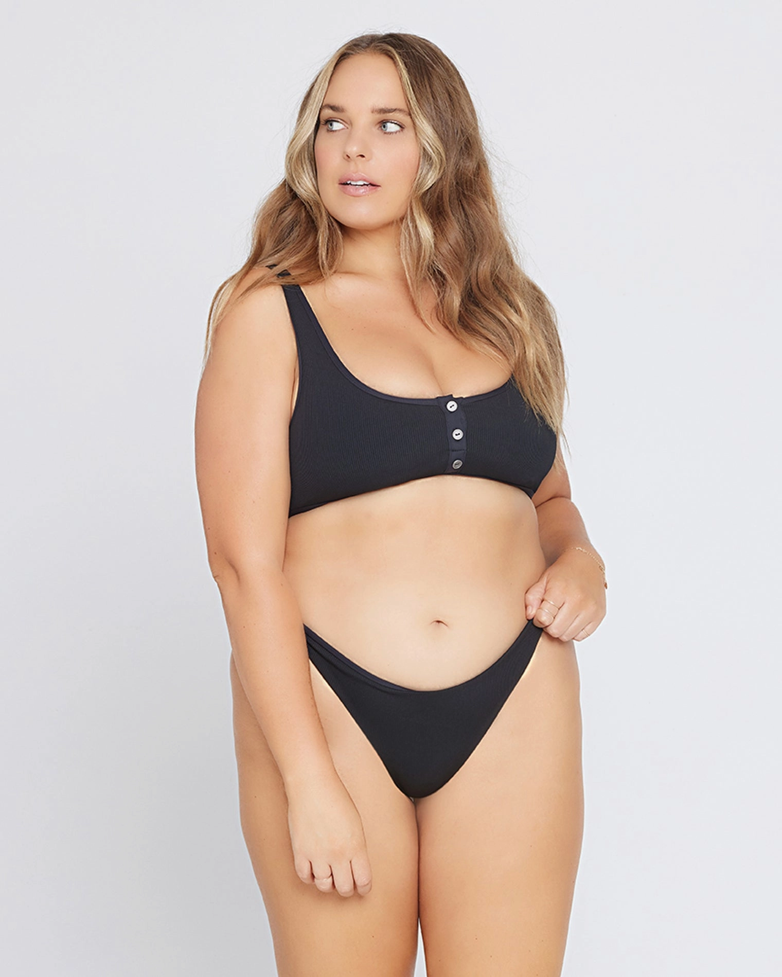 Ribbed Camacho Bikini Bottom - Black