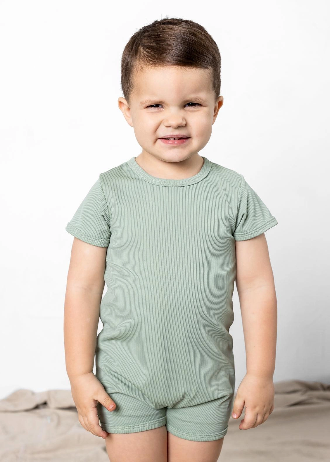 Ribbed Sage | Mini Shorties Rashguard (Unisex)