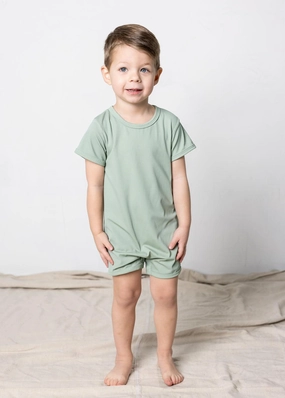 Ribbed Sage | Mini Shorties Rashguard (Unisex)
