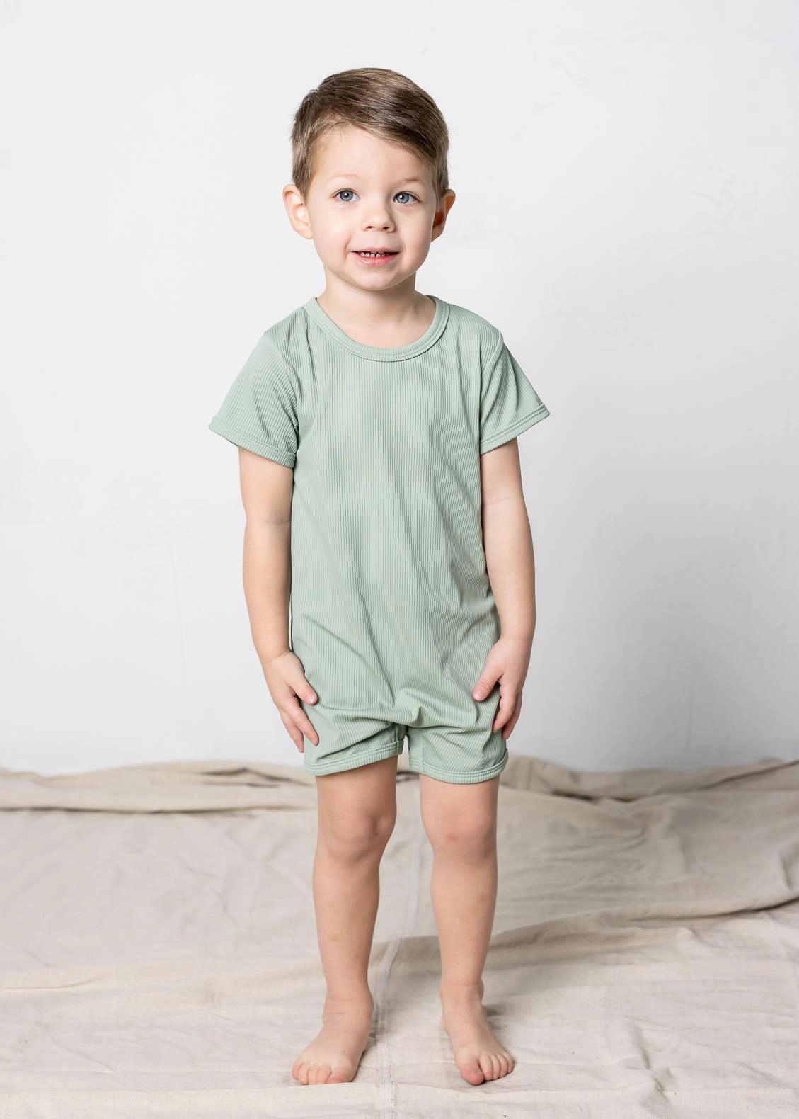 Ribbed Sage | Mini Shorties Rashguard (Unisex)