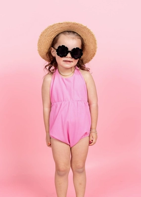 Ribbed Sweet Pink | Mini Romper One-Piec