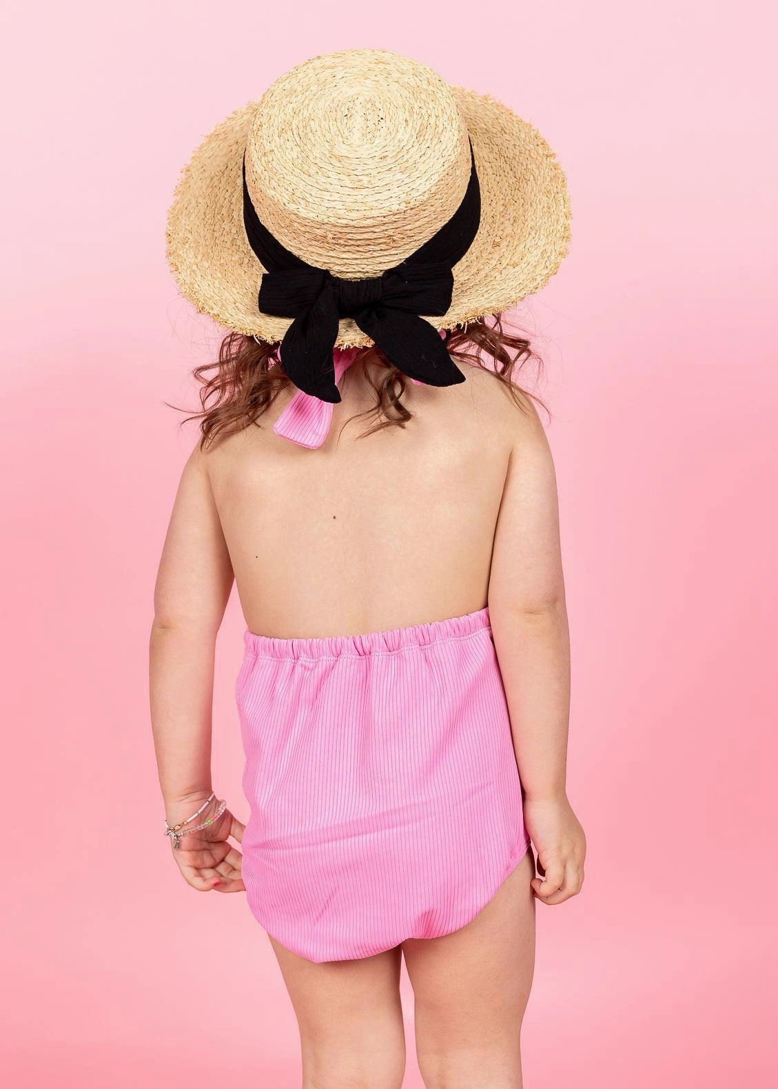 Ribbed Sweet Pink | Mini Romper One-Piec