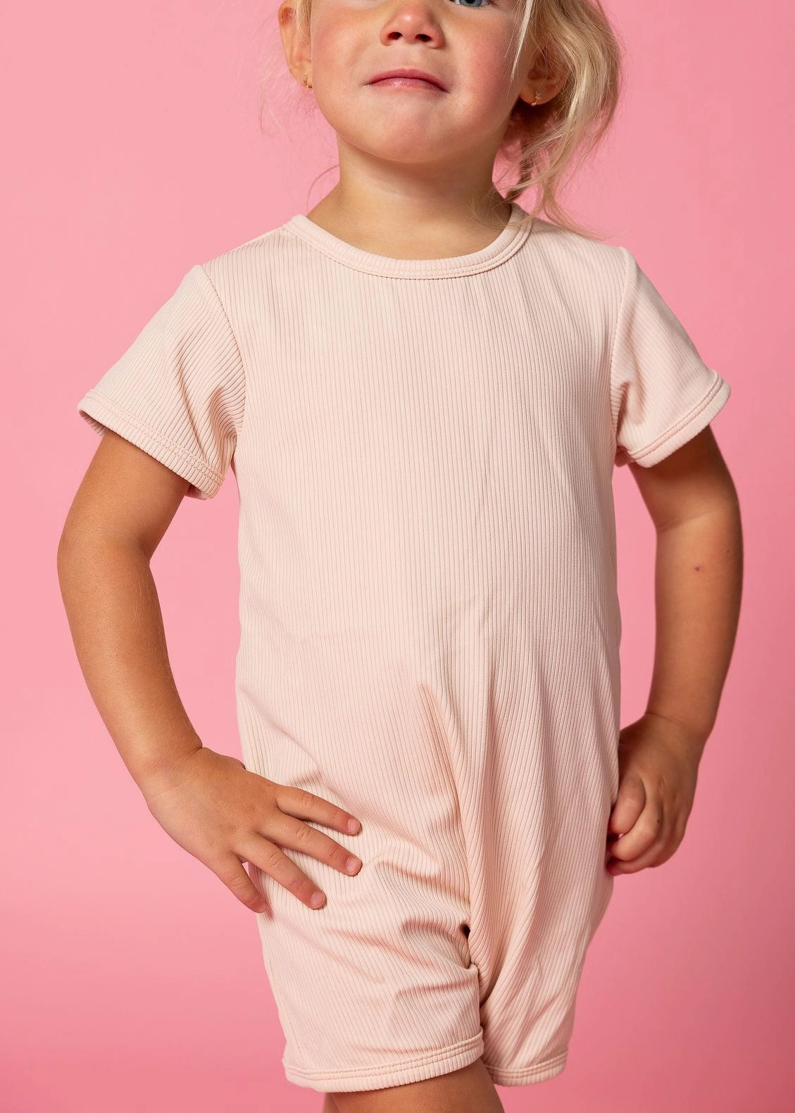 Ribbed Whipped Peach | Mini Shorties Rashguard (Unisex)