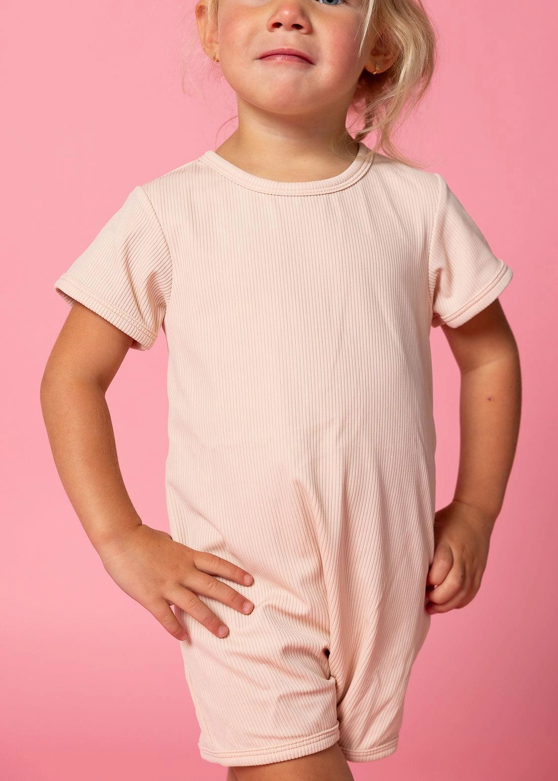 Ribbed Whipped Peach | Mini Shorties Rashguard (Unisex)