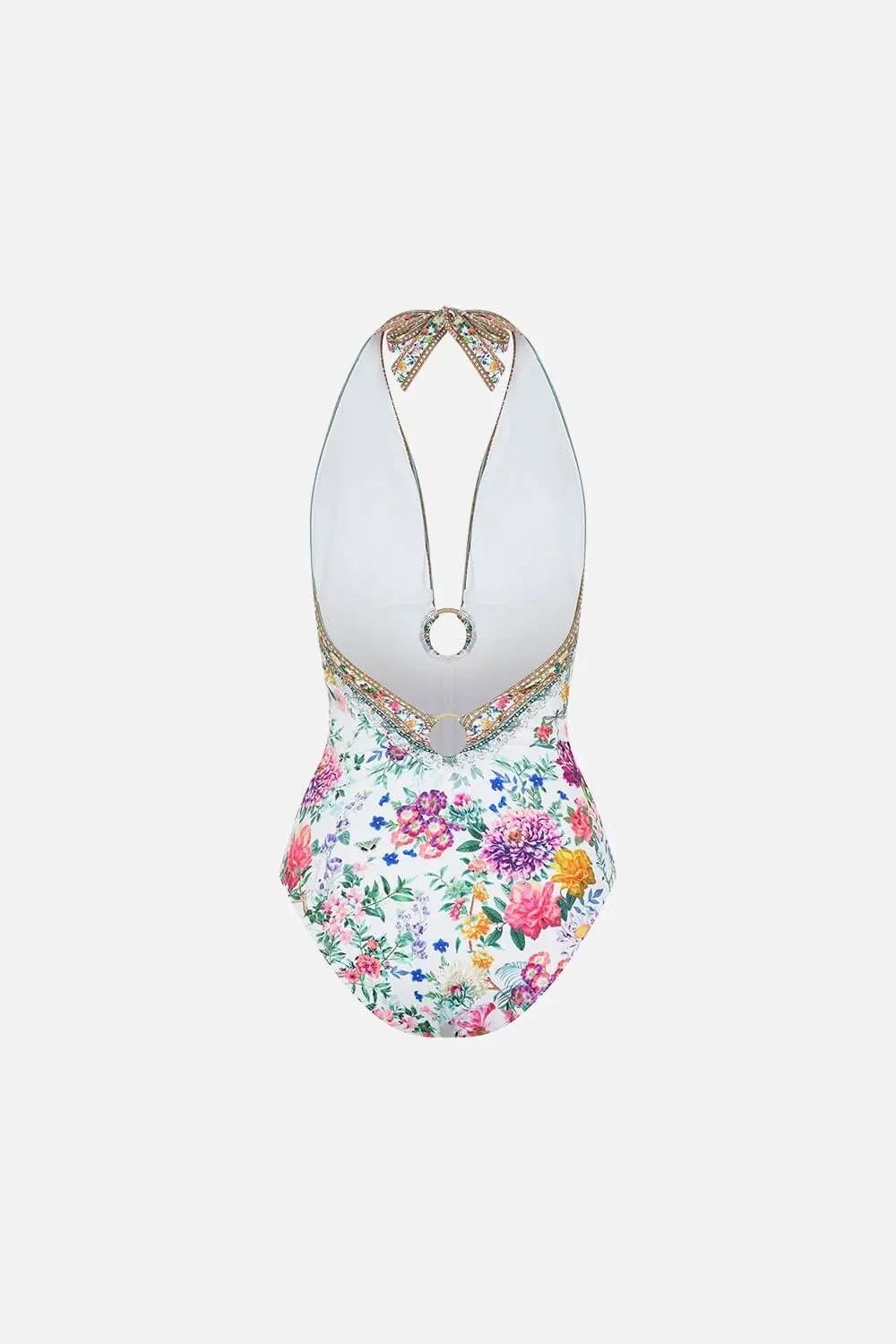 Ring Detail Plunge V One Piece, Plumes And Parterres