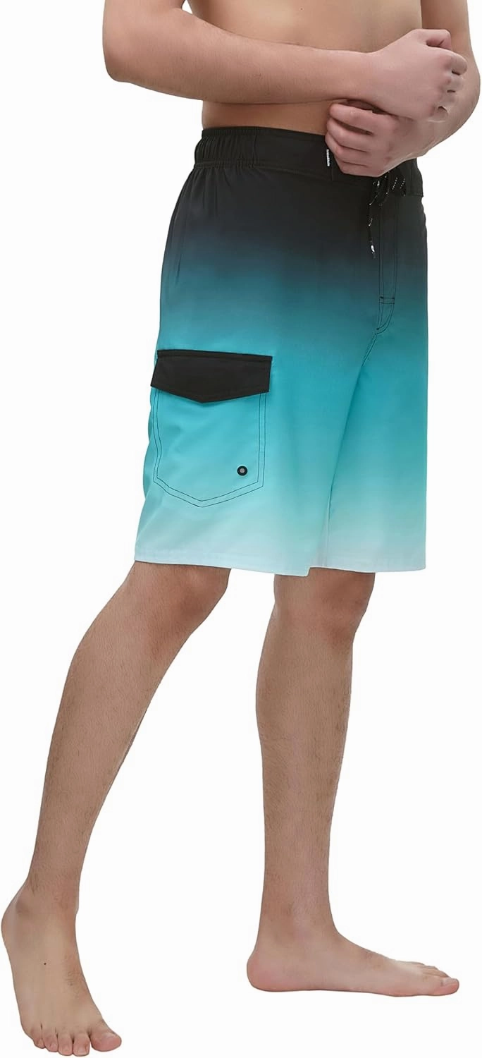 Rokka&Rolla Men's 4-Way Stretch Swim Trunks 9" Quick Dry Board Shorts Beach Swimwear Bathing Suit