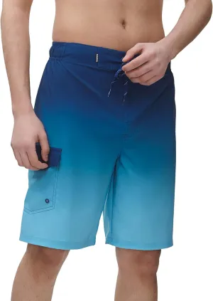 Rokka&Rolla Men's 4-Way Stretch Swim Trunks 9" Quick Dry Board Shorts Beach Swimwear Bathing Suit