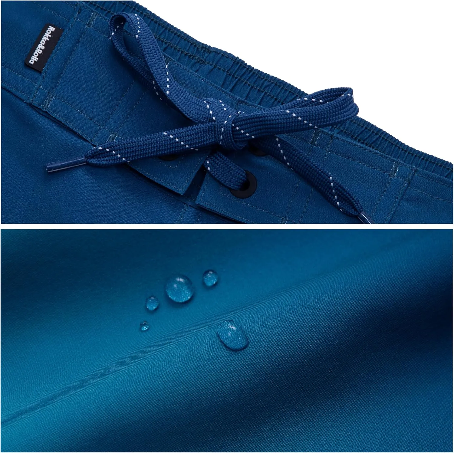 Rokka&Rolla Men's 4-Way Stretch Swim Trunks 9" Quick Dry Board Shorts Beach Swimwear Bathing Suit