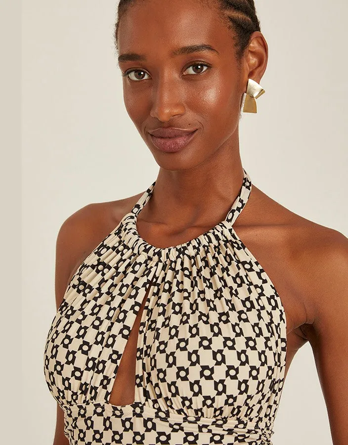 Ruched Adjustable Halter One Piece Symmetry