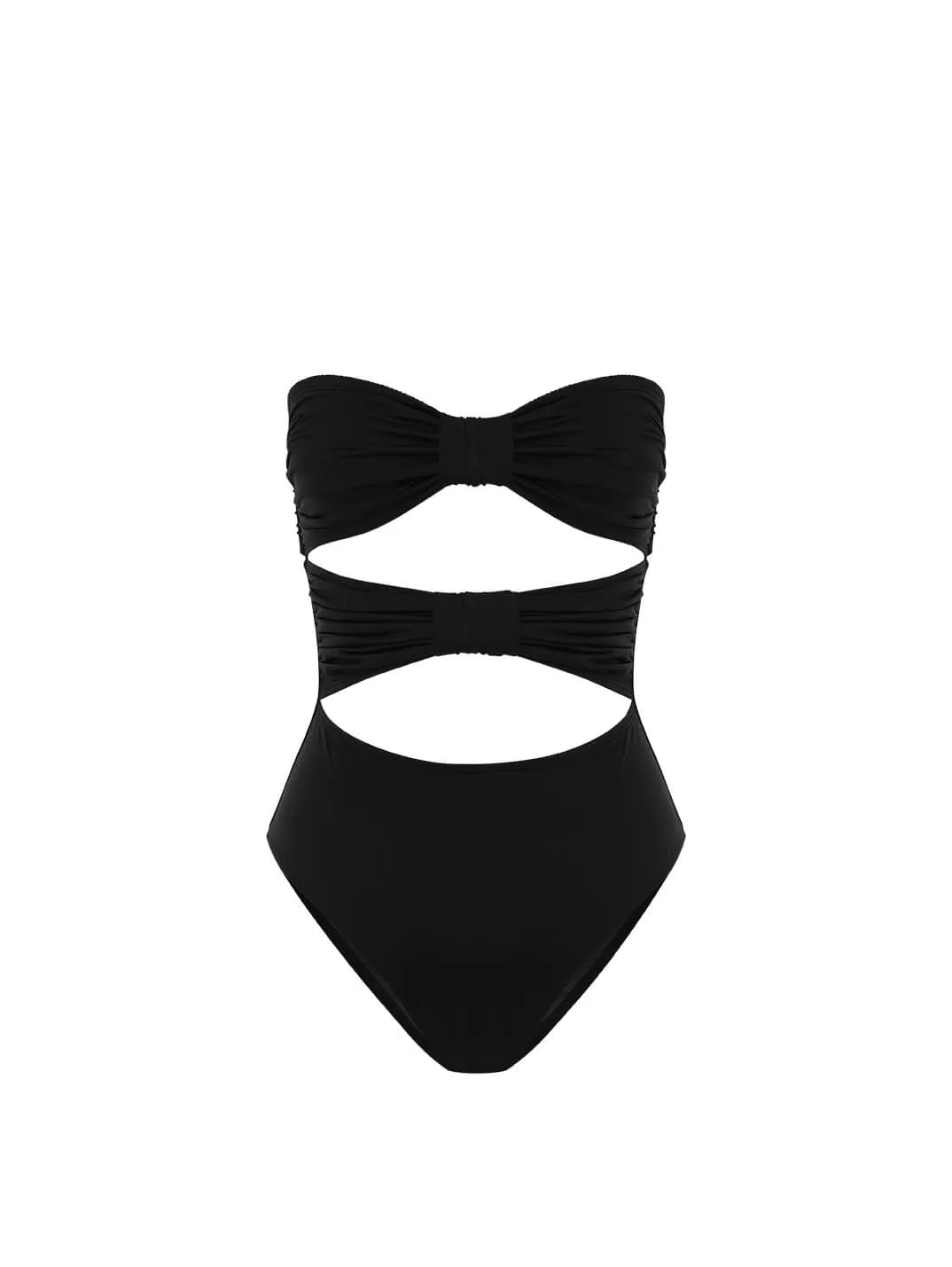 Ruched Holiday One Piece Black