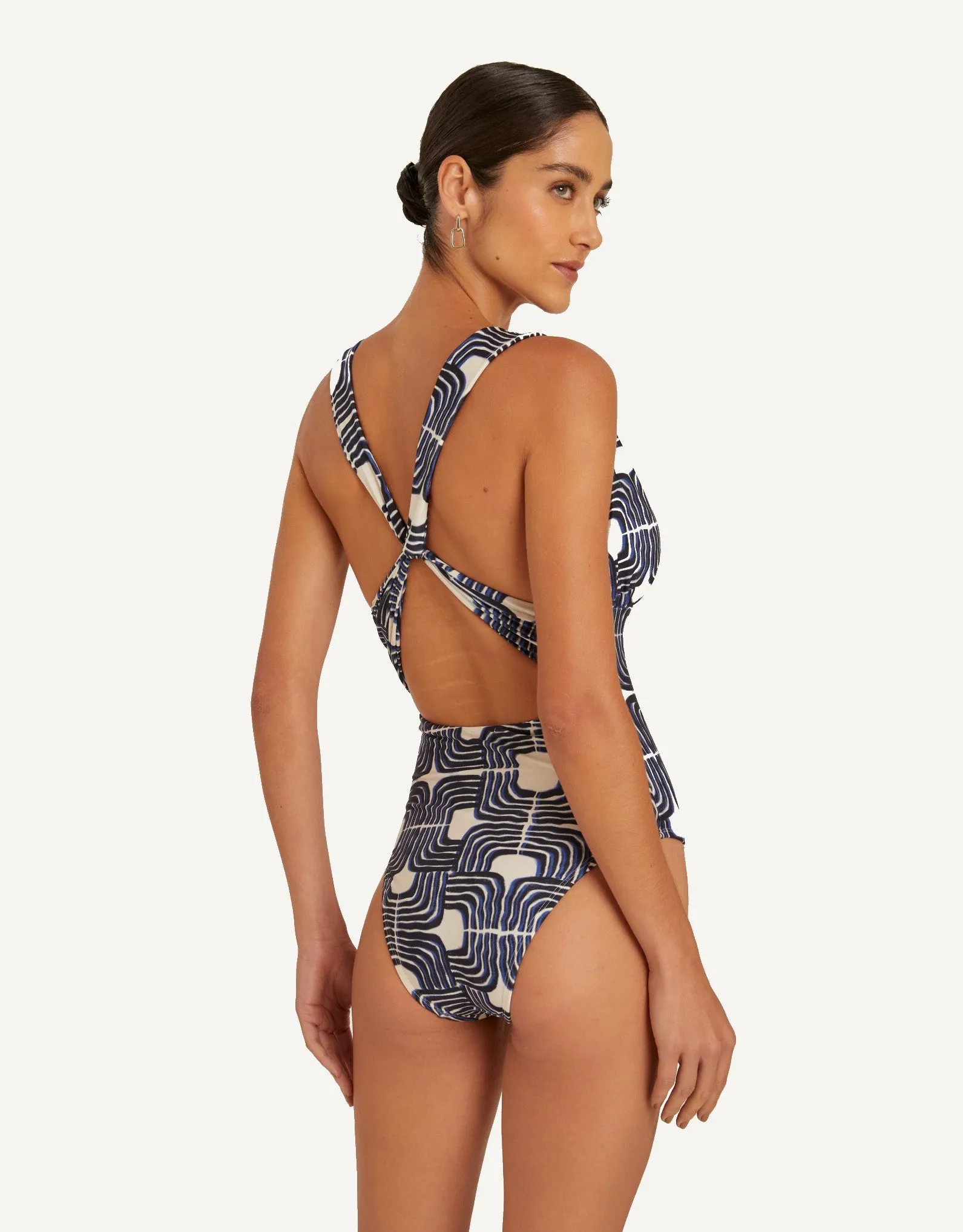 Ruched V Neck One Piece Paros