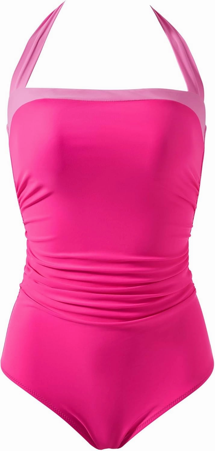 RXRXCOCO Women Retro One Piece Swimsuit Tummy Control Halter Vintage Bathing Suit