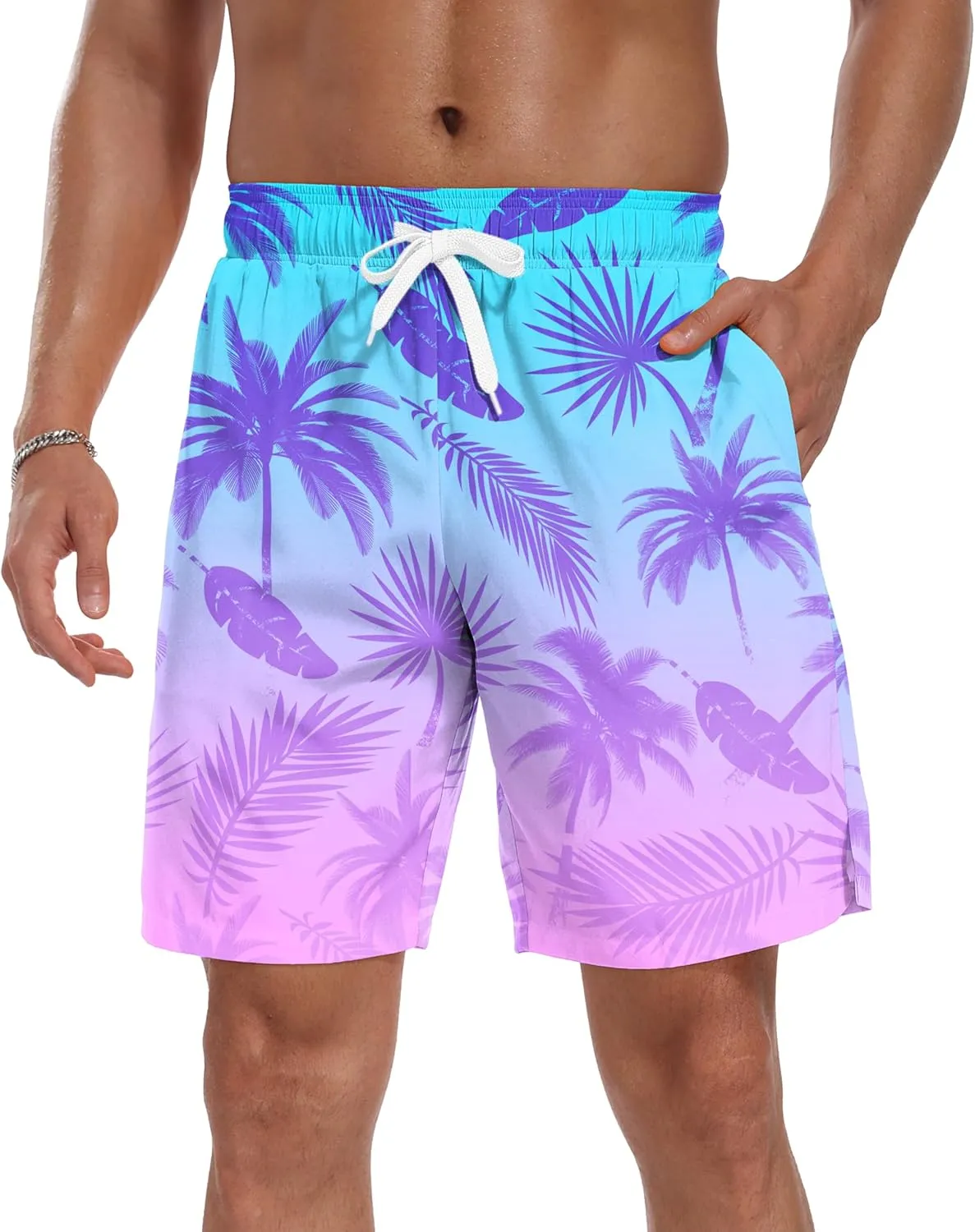 Sailwind Men Swim Trunks with Compression Liner 9" Beach Shorts Quick Dry with Zipper Pockets Board Shorts