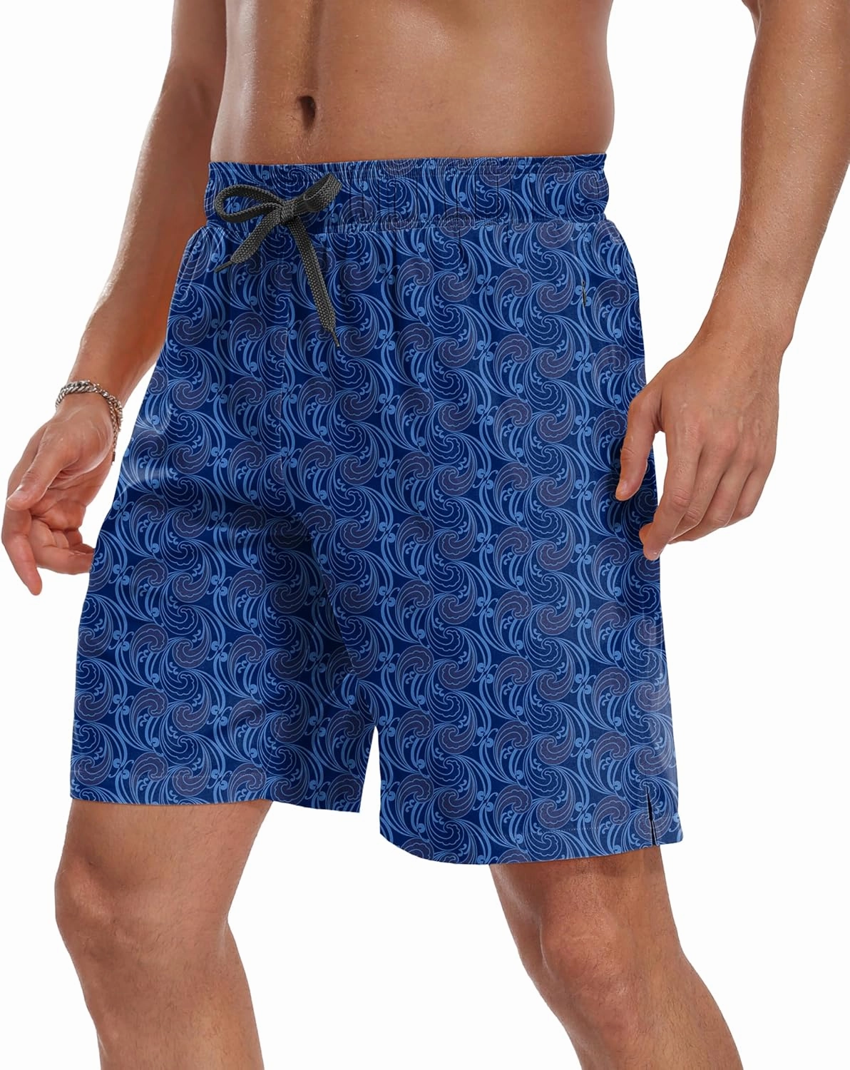 Sailwind Men Swim Trunks with Compression Liner 9" Beach Shorts Quick Dry with Zipper Pockets Board Shorts