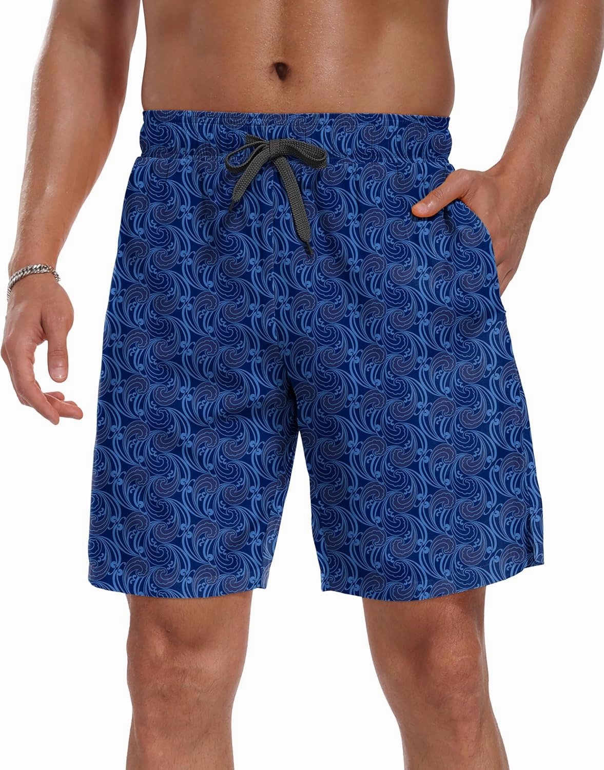 Sailwind Men Swim Trunks with Compression Liner 9" Beach Shorts Quick Dry with Zipper Pockets Board Shorts