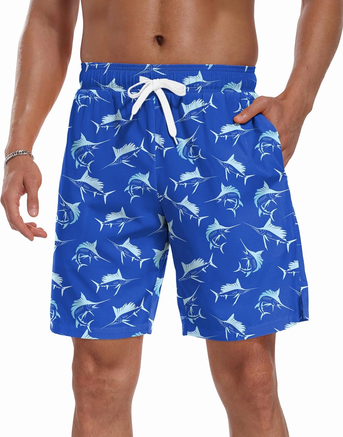 Sailwind Men Swim Trunks with Compression Liner 9" Beach Shorts Quick Dry with Zipper Pockets Board Shorts