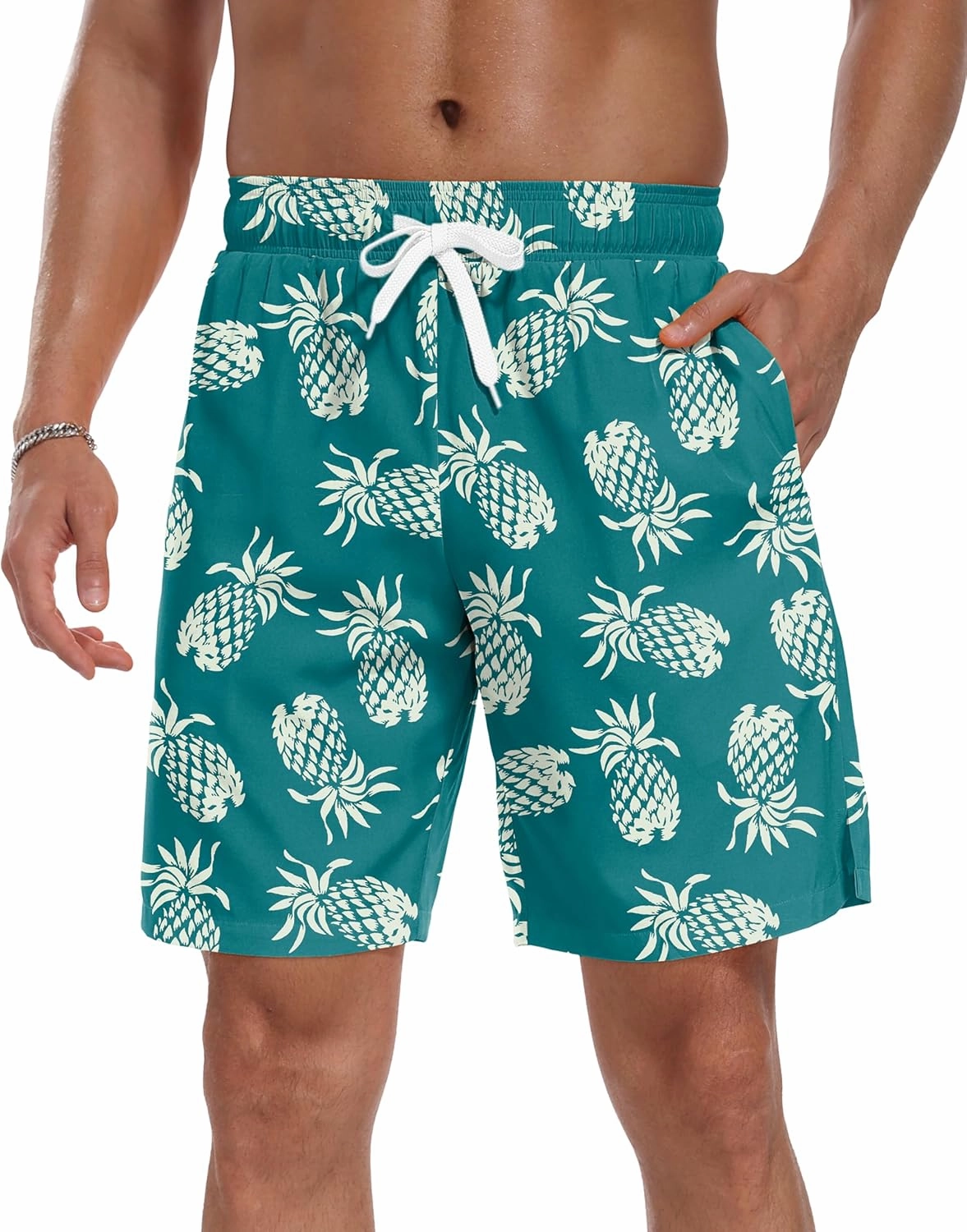 Sailwind Men Swim Trunks with Compression Liner 9" Beach Shorts Quick Dry with Zipper Pockets Board Shorts