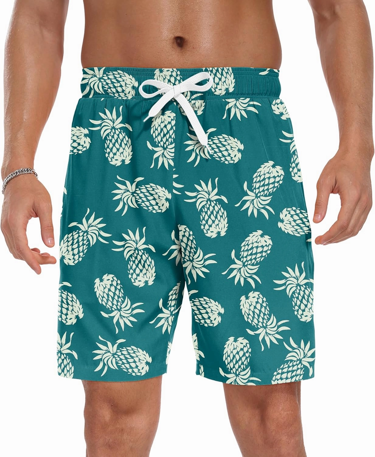 Sailwind Men Swim Trunks with Compression Liner 9" Beach Shorts Quick Dry with Zipper Pockets Board Shorts