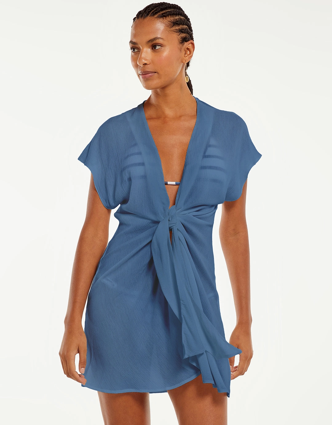 Sasha Short Cover Up - Blue Grey