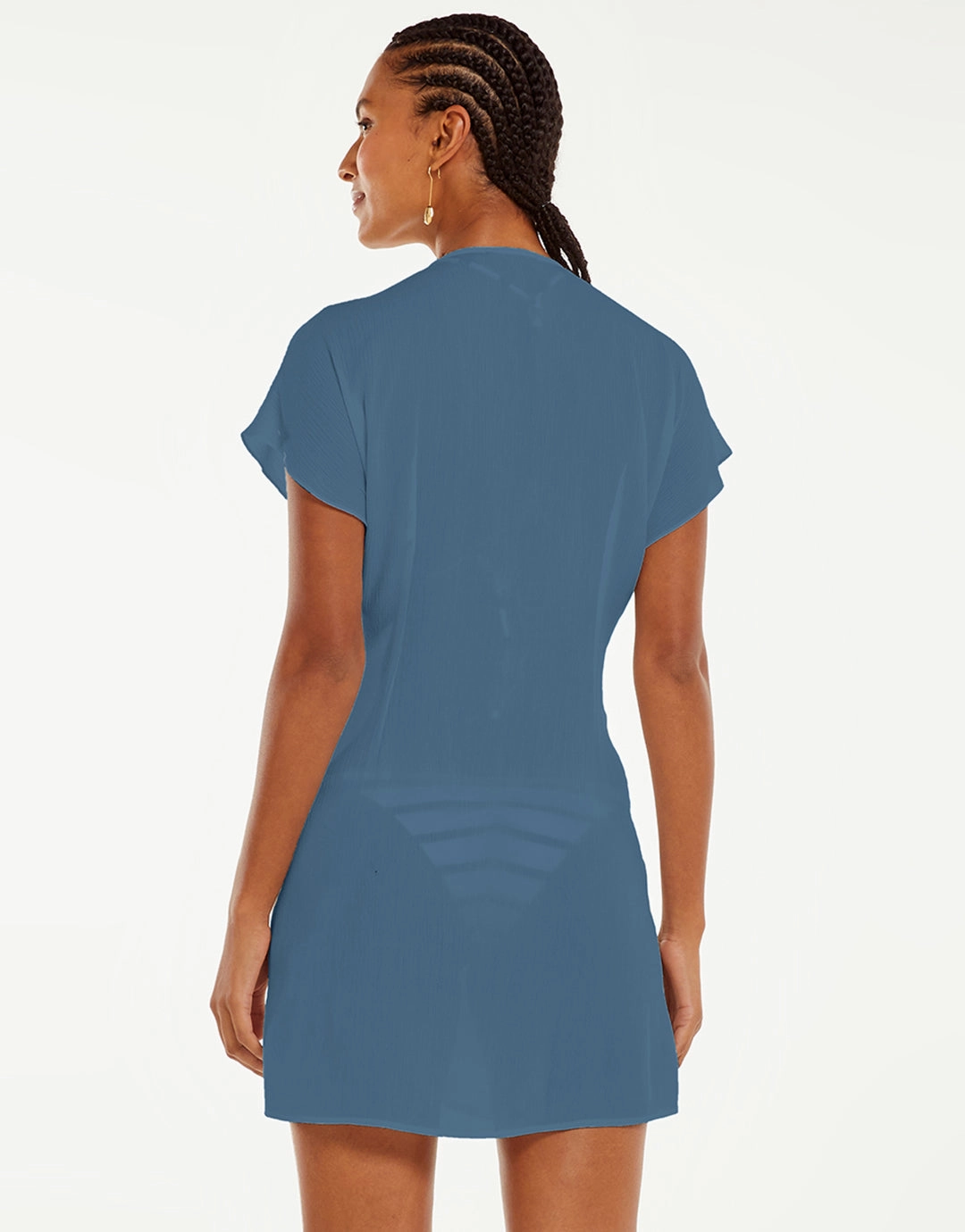 Sasha Short Cover Up - Blue Grey