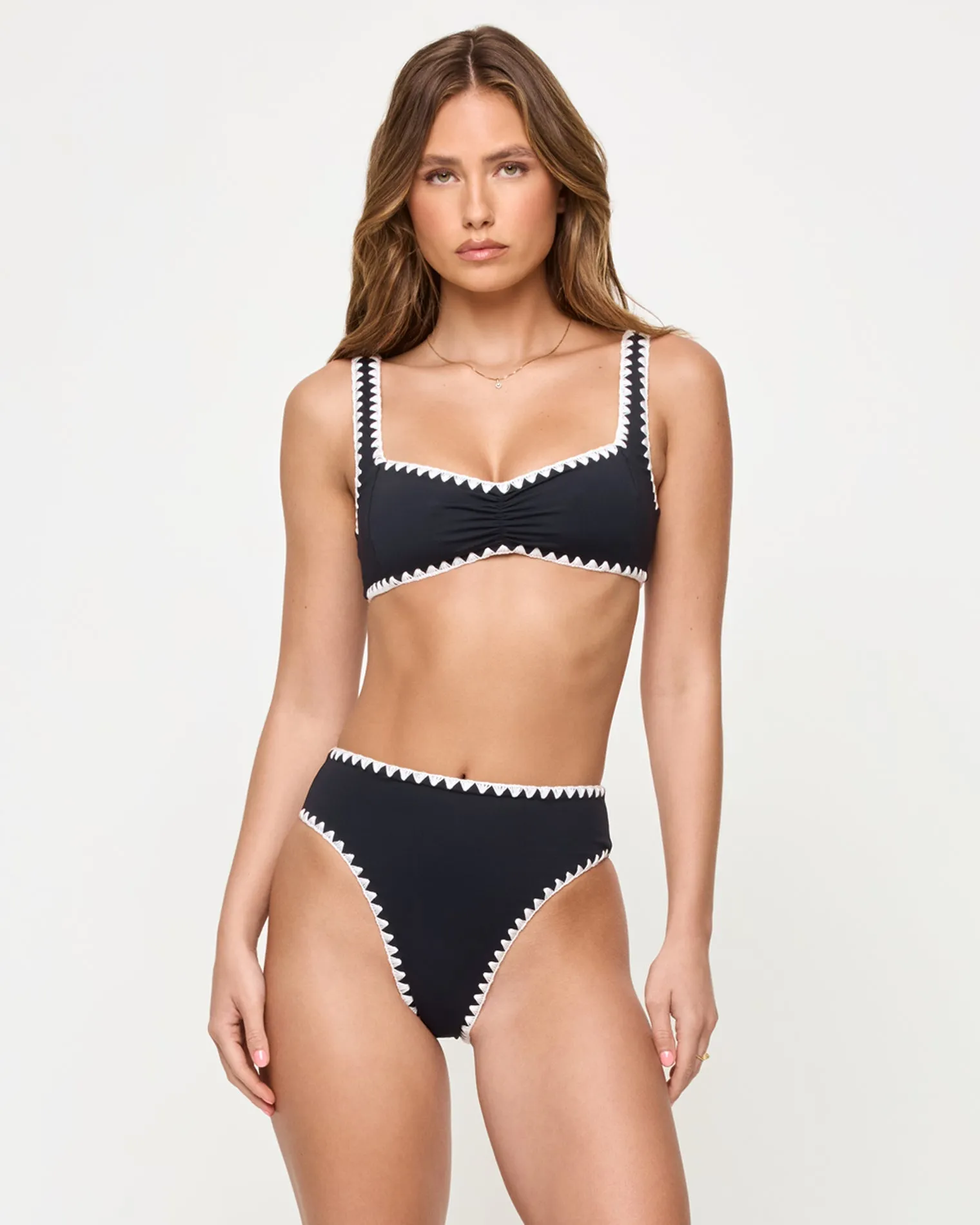 Savannah Bikini Bottom - Black-Cream