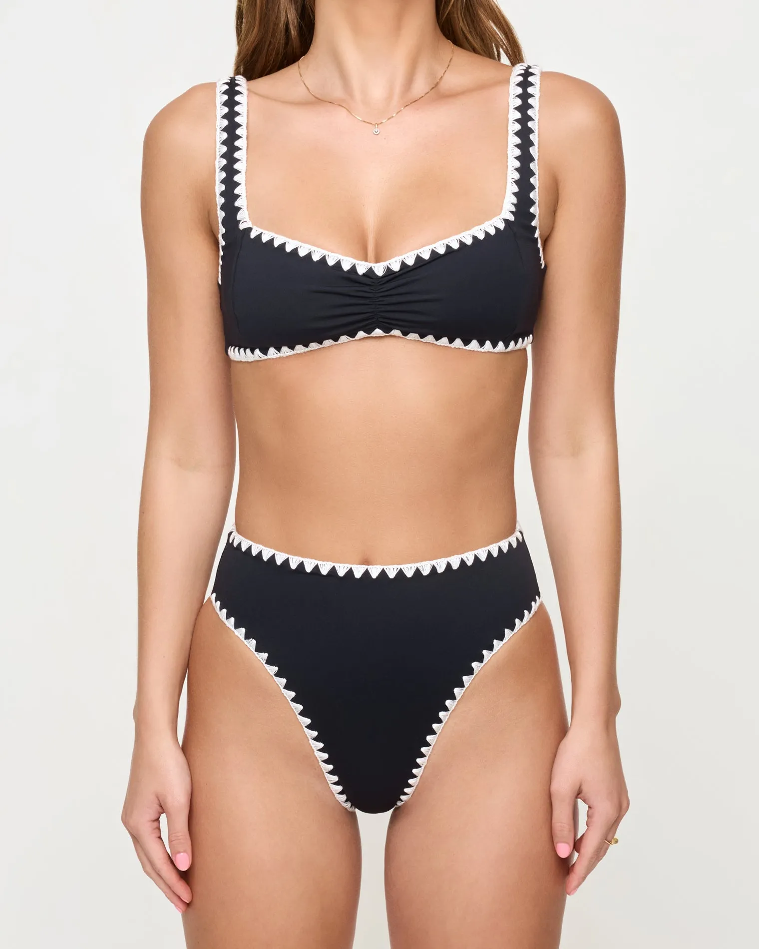 Savannah Bikini Bottom - Black-Cream