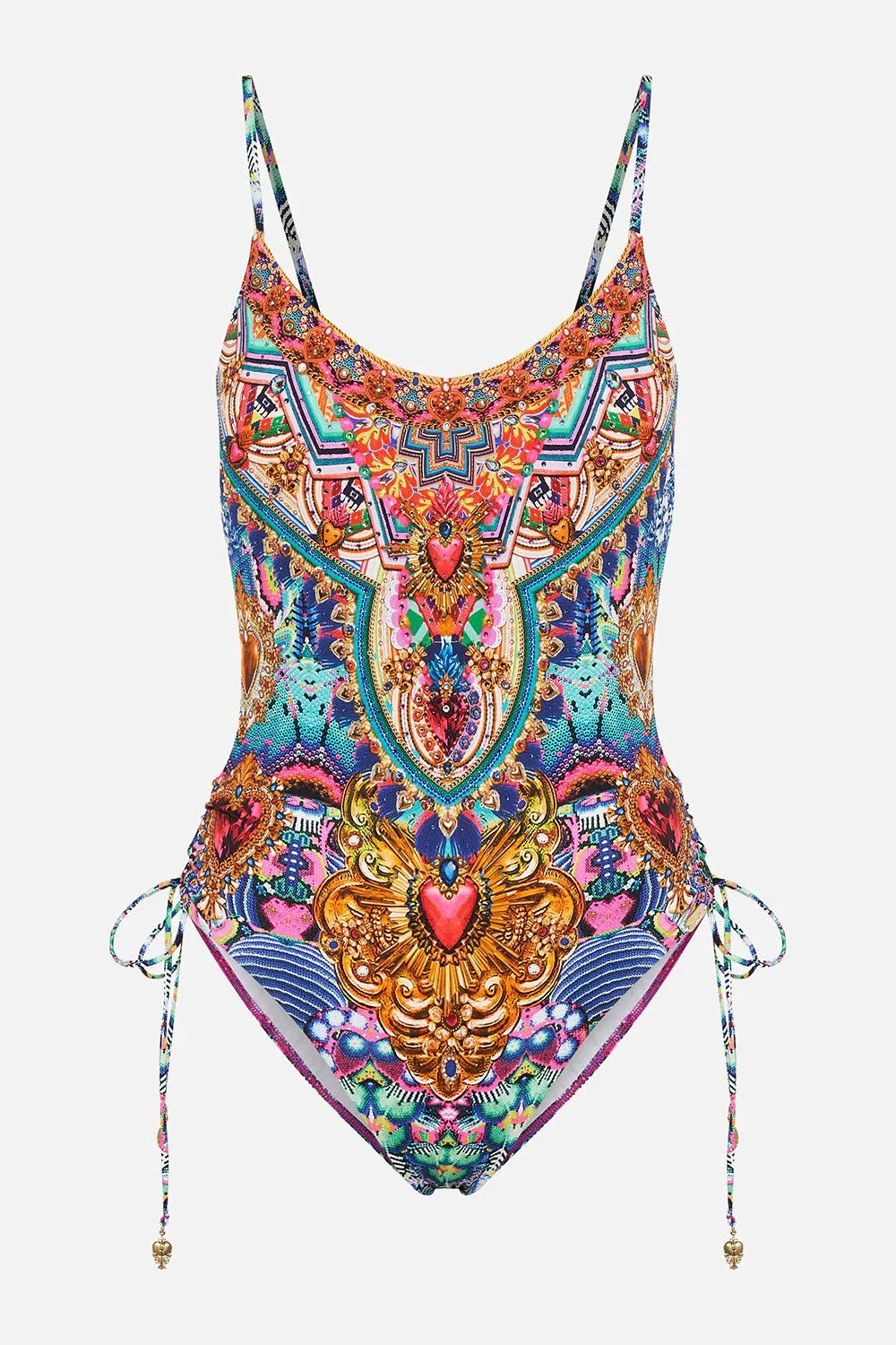 Scoop Neck Lace Up Side One Piece, Lucky Charms, B-C Cup
