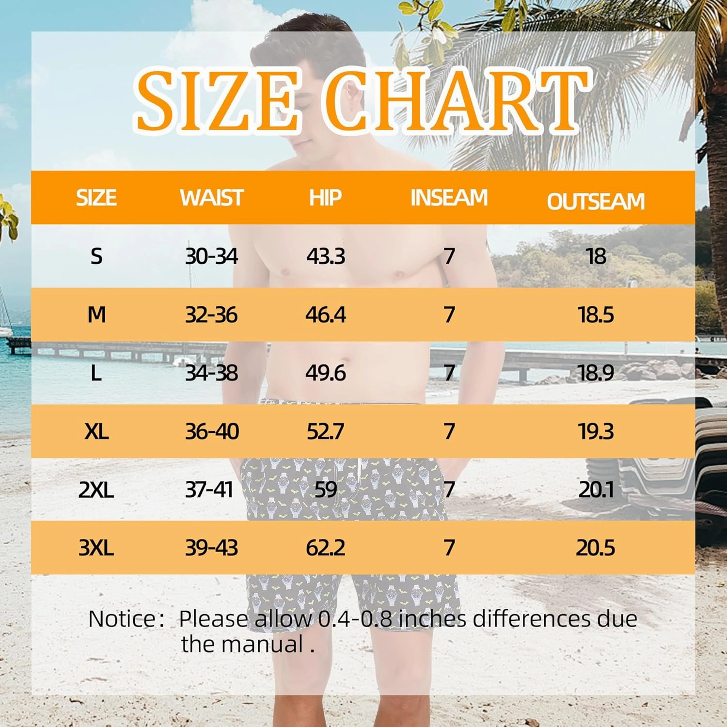 Scotamalone Mens Swim Trunks Swimming Shorts Swimwear Bathing Suits Quick Dry 7 Inch with Mesh Lining