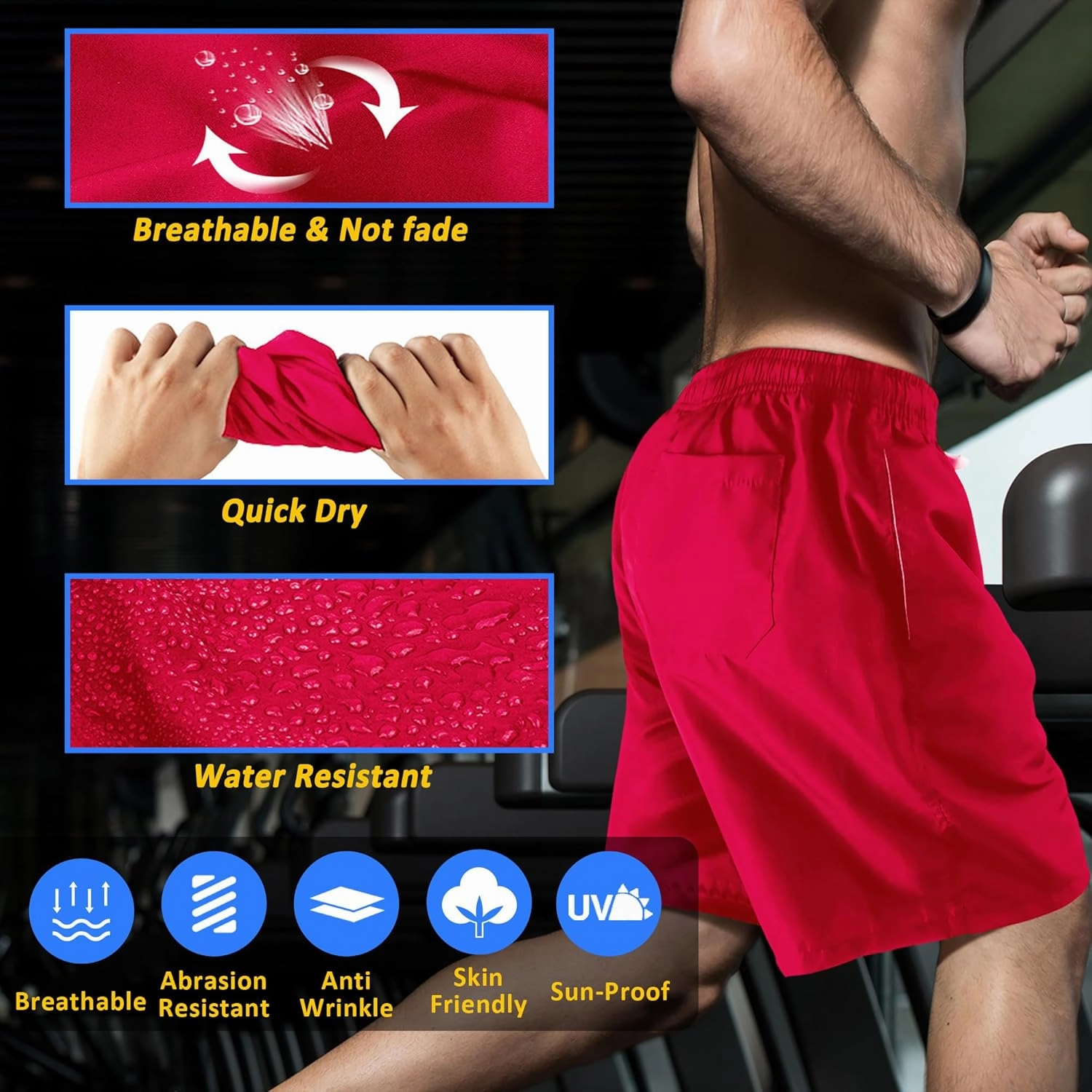 Scotamalone Mens Swim Trunks Swimming Shorts Swimwear Bathing Suits Quick Dry 7 Inch with Mesh Lining