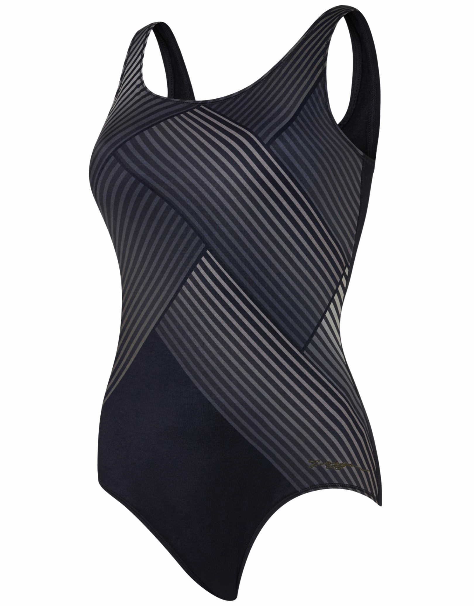 Seafarer Scoopback Swimsuit - Black/Grey