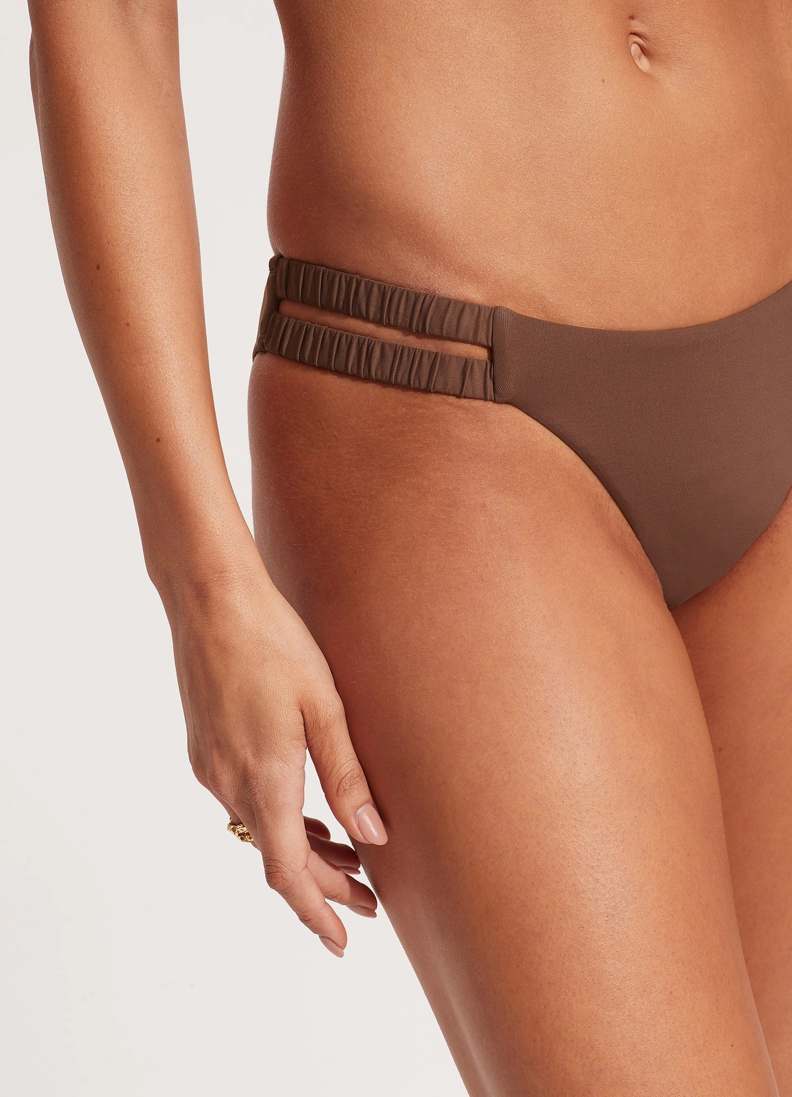 Seafolly Collective Gathered Tab Pant - Tiramisu